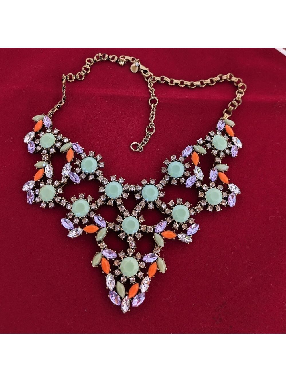J.Crew Statement Necklace Rhinestone Bib Costume Jewelry‎